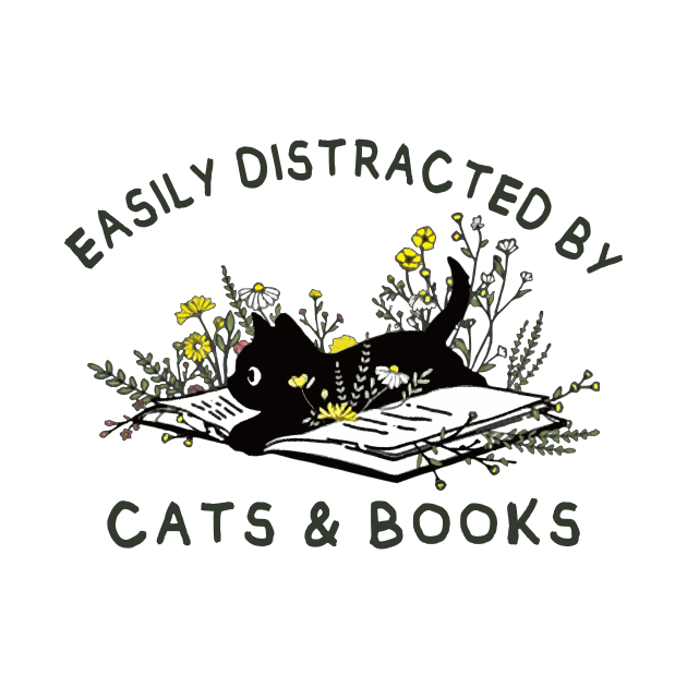 Easily distracted by Cats & Books by MasutaroOracle