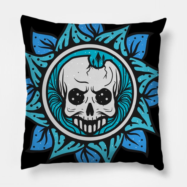 Flower skull Pillow by Dayone