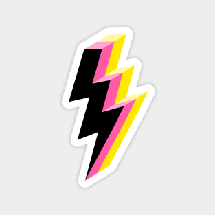 Electric Pink, Yellow and Black Lightning Magnet