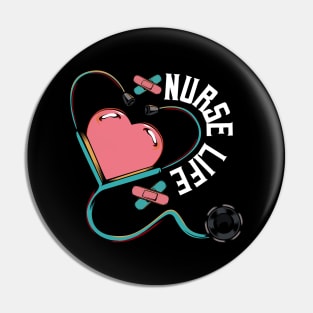 Nursing - Nurse Life - Stethoscope Heart Medical Nursing Pin