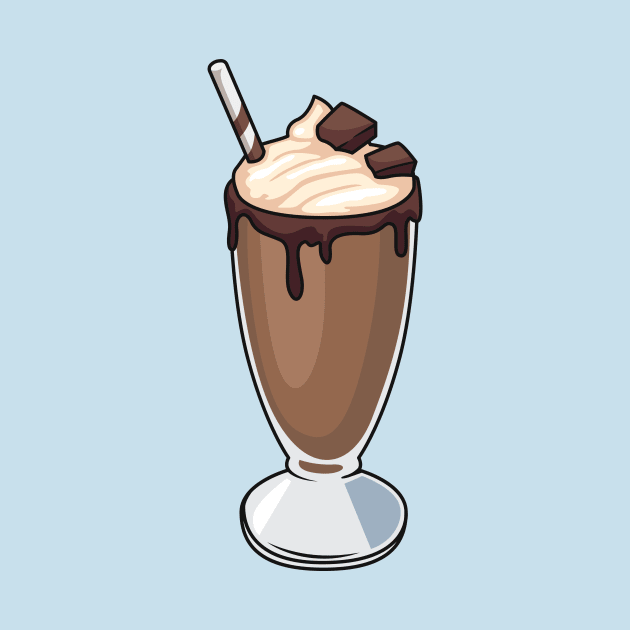 Chocolate milkshake cartoon illustration by Miss Cartoon