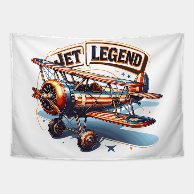 Biplane Tapestry by Vehicles-Art