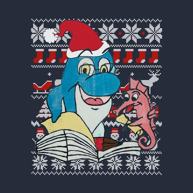 Cute Dolphin Santa Claus Costume Ugly Christmas Sweater Gift by peter2art