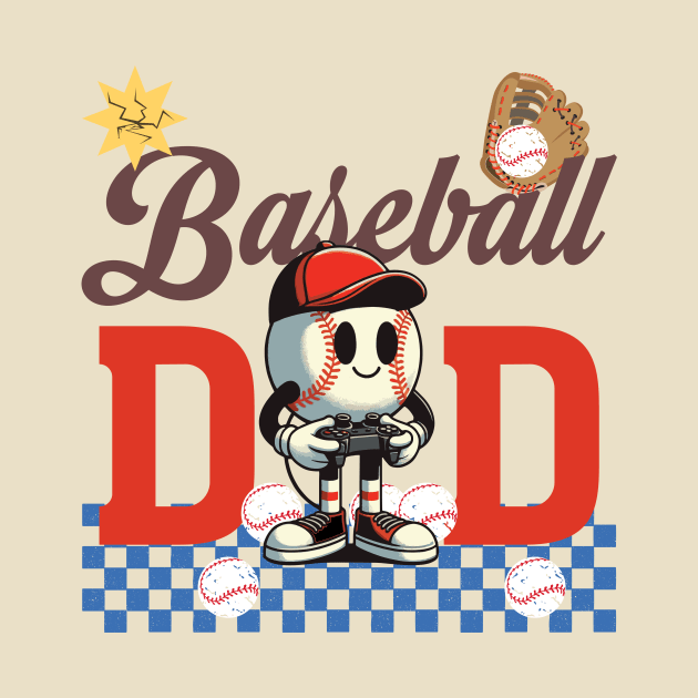 Baseball Dad Game Day, Retro Baseball Dad by zsay