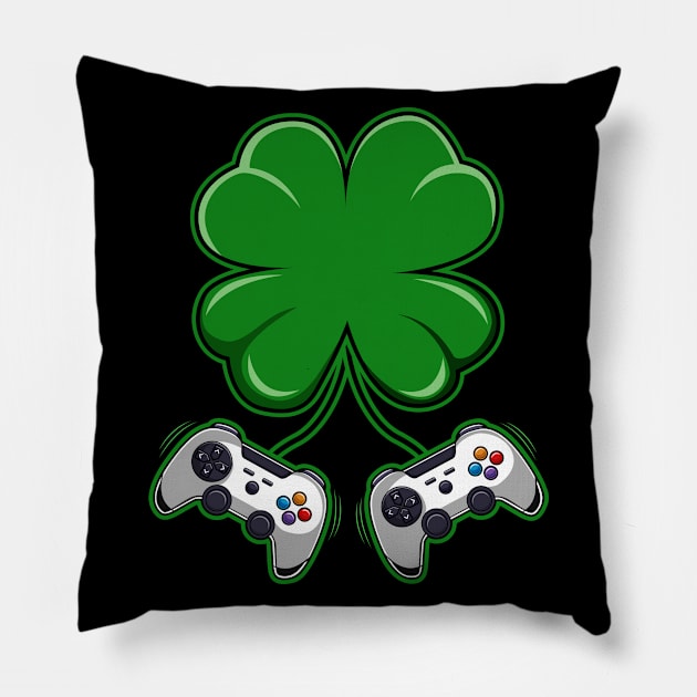 Video Game Controller St Patricks Day Gift Pillow by HCMGift