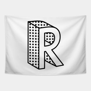 3D Ben Day Dot Isometric Letter R Tapestry