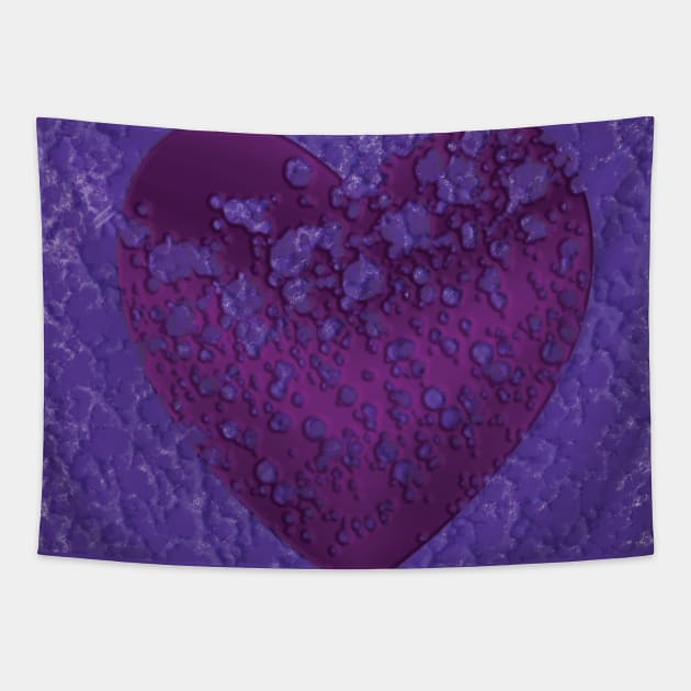 Grunge Indigo Heart Tapestry by murshid