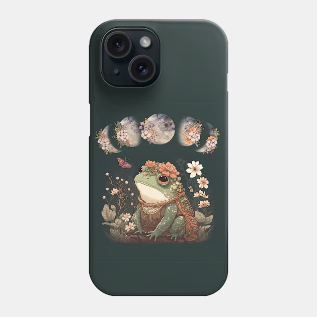 Cute Cottagecore Frog Lover Boho Moon Phone Case by Hypnotic Highs