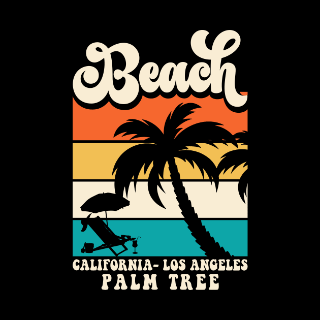 Beach California Los Angeles Palm Tree T Shirt For Women Men by QueenTees