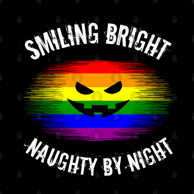 LGBTQ Fall Halloween Gay Lesbian Pride Pumpkin Jack O Lantern Face Naughty By Night by egcreations