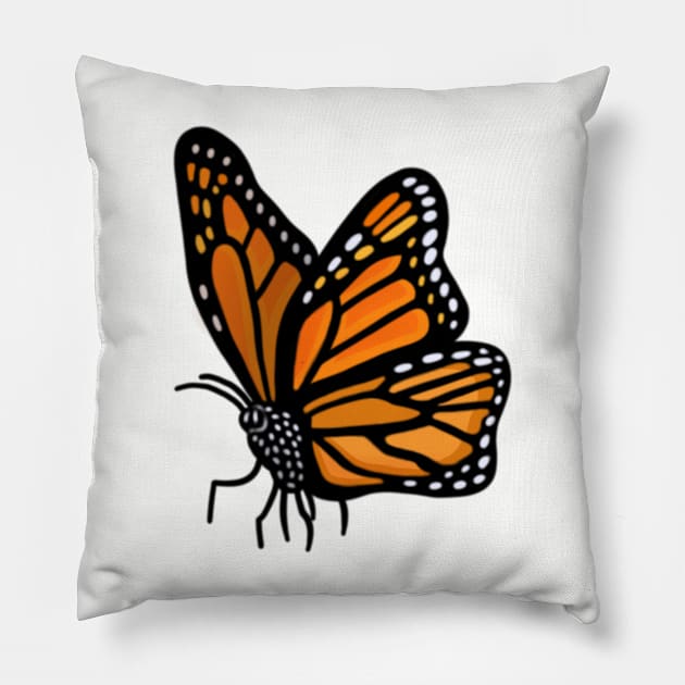 Pretty Orange Butterfly Autumn Inspired Pillow by AlmightyClaire
