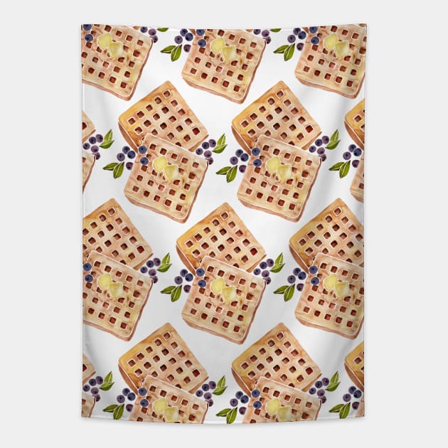 Waffles Tapestry by CatCoq