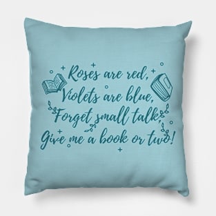 Funny Introverted Book Lover Poem Pillow