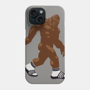 Bigfoot Wearing Slides with Socks Phone Case