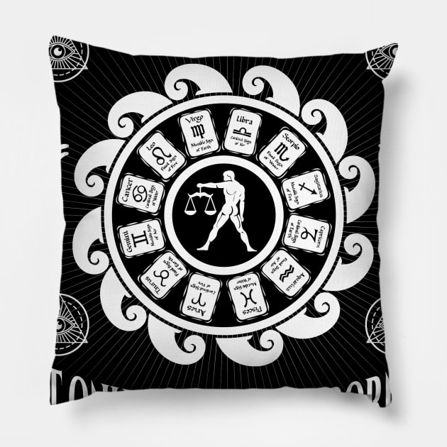 Zodiac Sign Astrology Gift Present Pillow by LutzDEsign