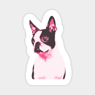 French Bulldog Pink Retro Art Magnet