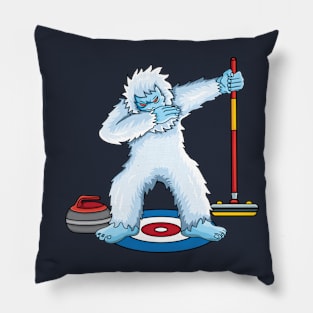 Bigfoot Dabbing Yeti curling ice sports curler curling Pillow