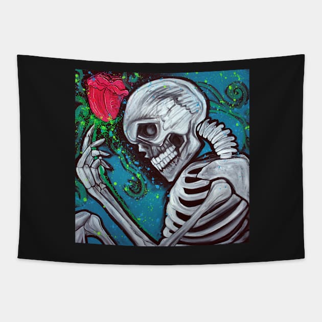 Skeleton Rose Tapestry by barbosaart