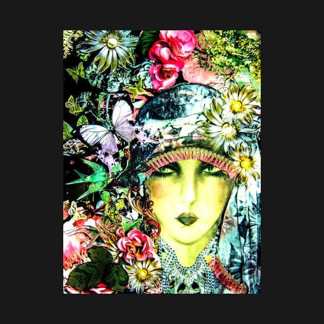 CHINTZ ART DECO FLAPPER COLLAGE POSTER , VIBRANT by jacquline8689