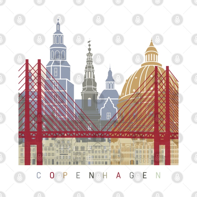 Copenhagen skyline poster by PaulrommerArt