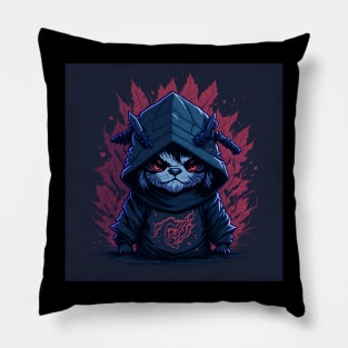 Fantasy Maltese Ninja in Action Pillow