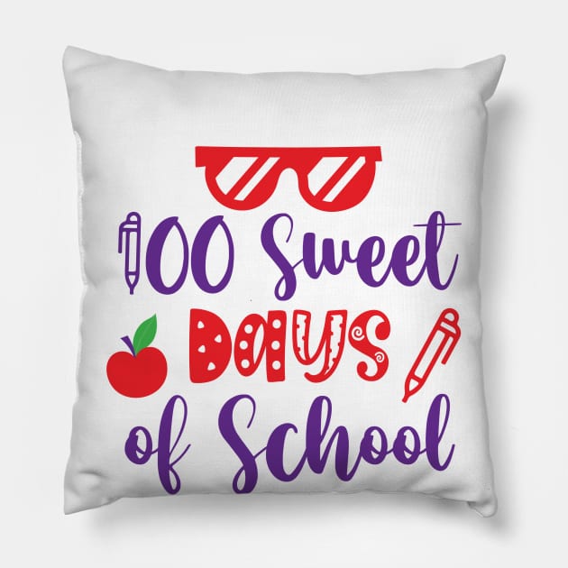 100 Sweet Days Of School Pillow by badrianovic