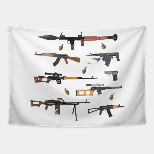 Soviet Cold War Weapons Tapestry by NorseTech