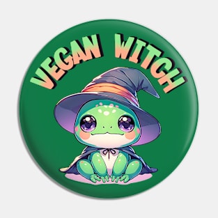 Vegan Witch Frog Cute Kawaii Animal Pin