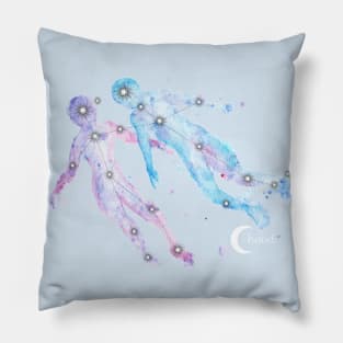 Gemini Galaxy Watercolor Pillow