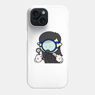 Ordinary Scuba Diving man with circular mask, Minimal cartoon, plain cute design Phone Case