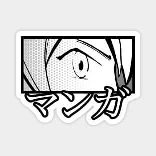 Japanese Manga Anime Black and White Magnet