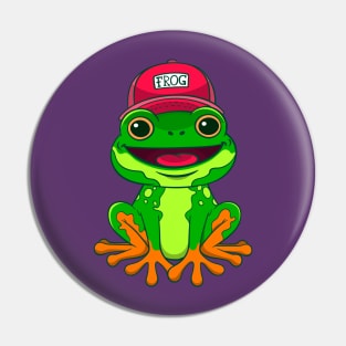 Frog Smiling Cartoon Pin