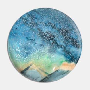 Night sky watercolour 20/03/23 - astronomy inspired designs Pin