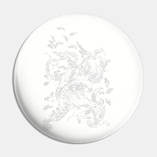 Vintage Ornate DRAGON illustration Victorian Gothic 2 Pin