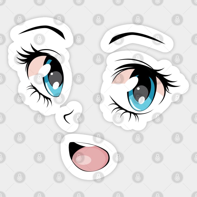 Anime Girl Face Stickers for Sale