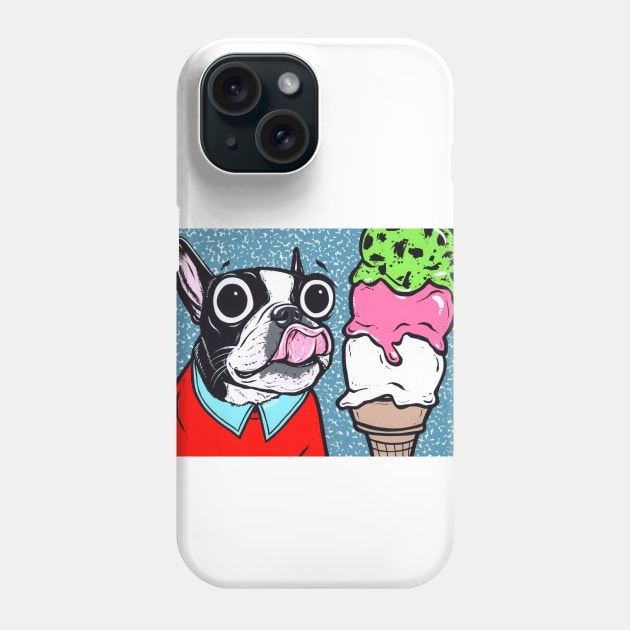 Boston Terrier Ice Cream Phone Case by turddemon