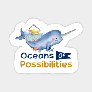 oceans summer reading 2022 whale design Magnet