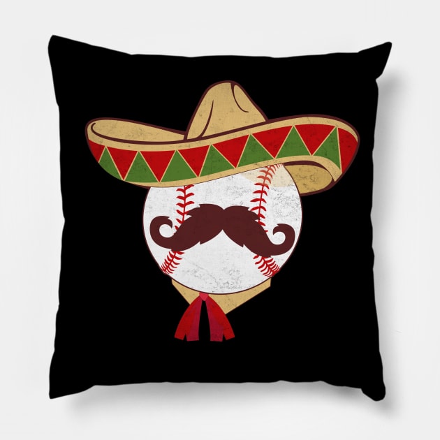 Cinco De Mayo - Baseball Mexican Sombrero Pillow by WildFoxFarmCo