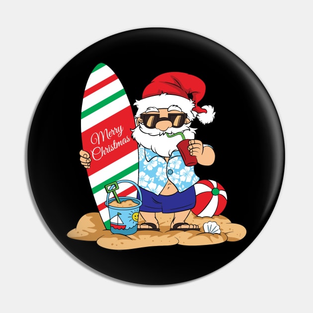 Santa at the Beach Pin by shipwrecked2020