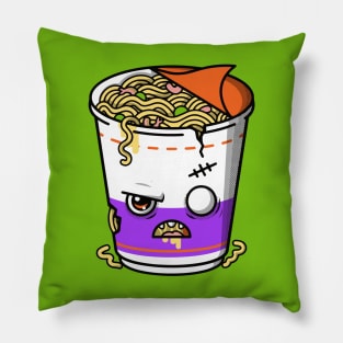 Zombie Cup of Ramen Noodles Pillow