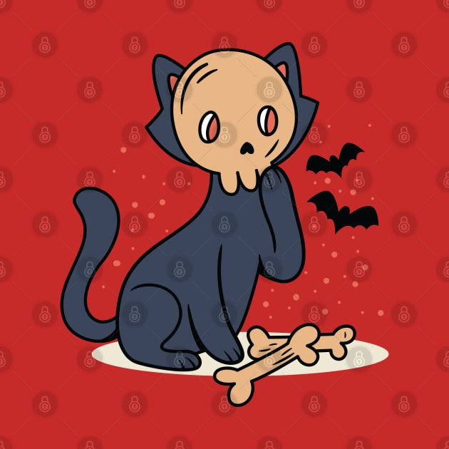 Spooky Black Cat Ghost by JS Arts