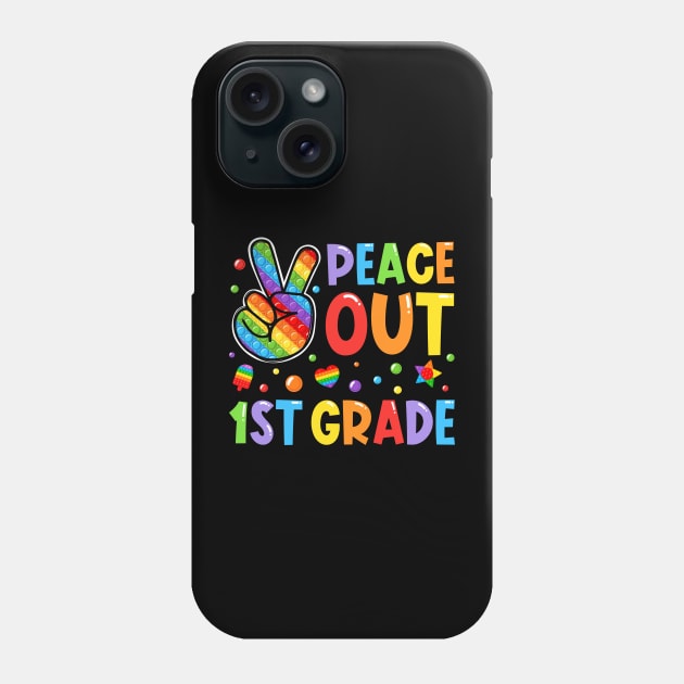 Peace Out 1st Grade Pop It Last Day Of School Fidget Toy Kid Phone Case by FayeDavis