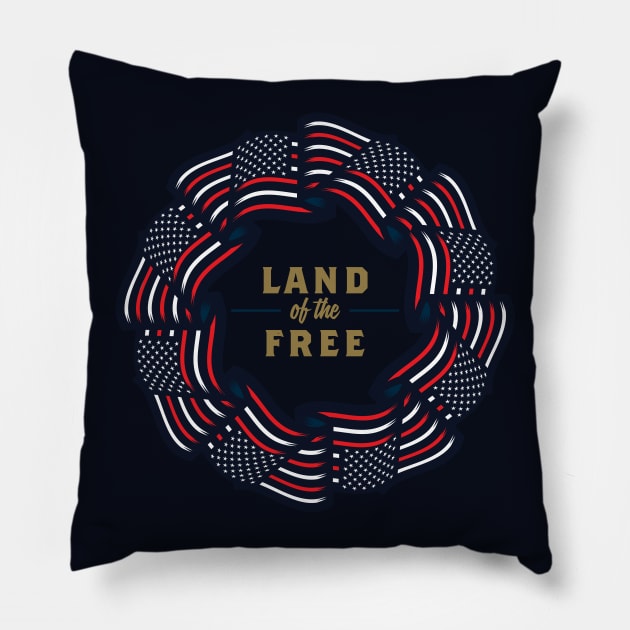 Land Of the Free Pillow by Kunstlerstudio