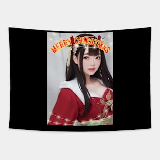 Merry Christmas Anime Girl Cosplay Xmas Cute Christmas Girl Tapestry