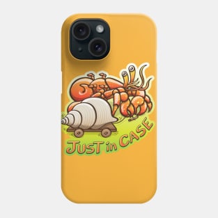 Hermit crab going out of its shell but carrying it very close, just in case Phone Case