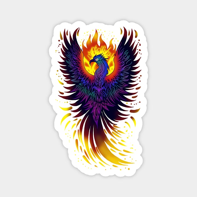 Rainbow Phoenix Magnet by Velvet