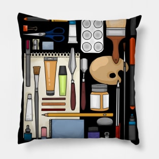 Art supplies for everyone Pillow