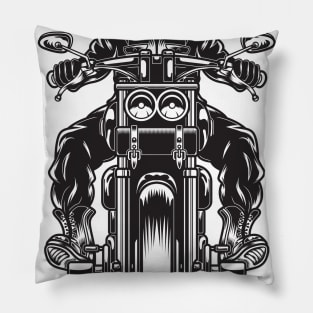 Vintage Skull Rider Pillow
