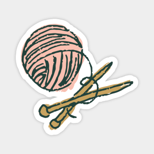 Knitting lovers illustration Magnet