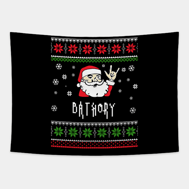 bathory santa metal Tapestry by mantaplaaa